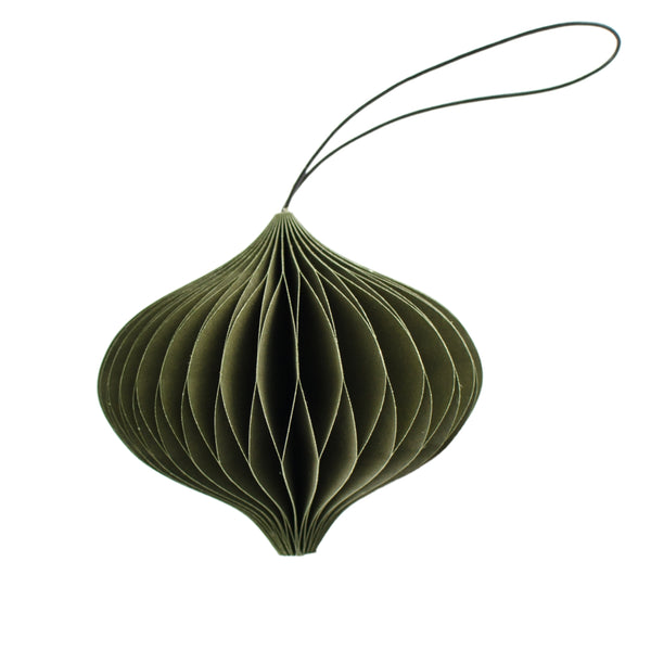 Paper Jewel Ornament  - Olive Green