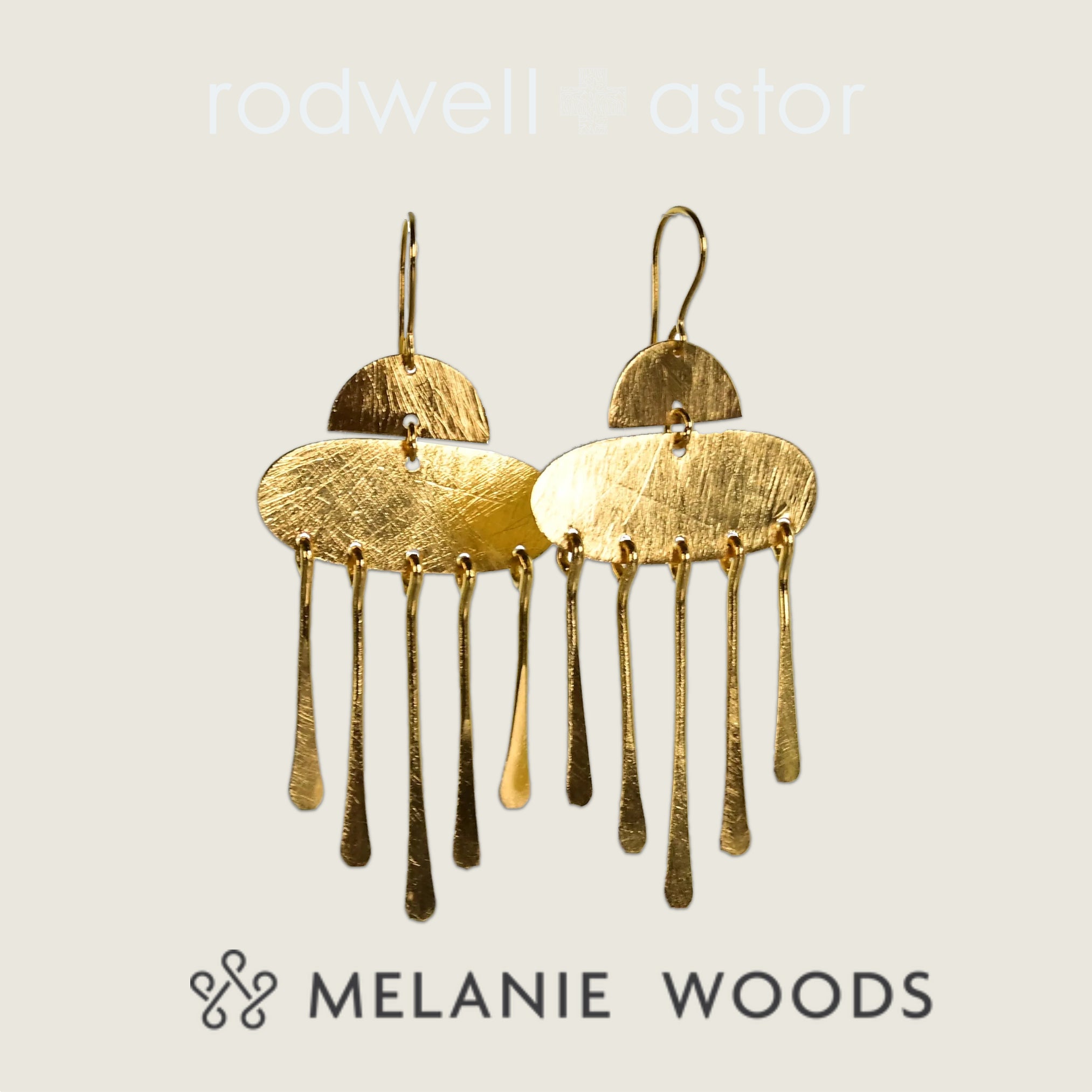 Melanie Woods Trifid Hook Earrings - Euro Gold