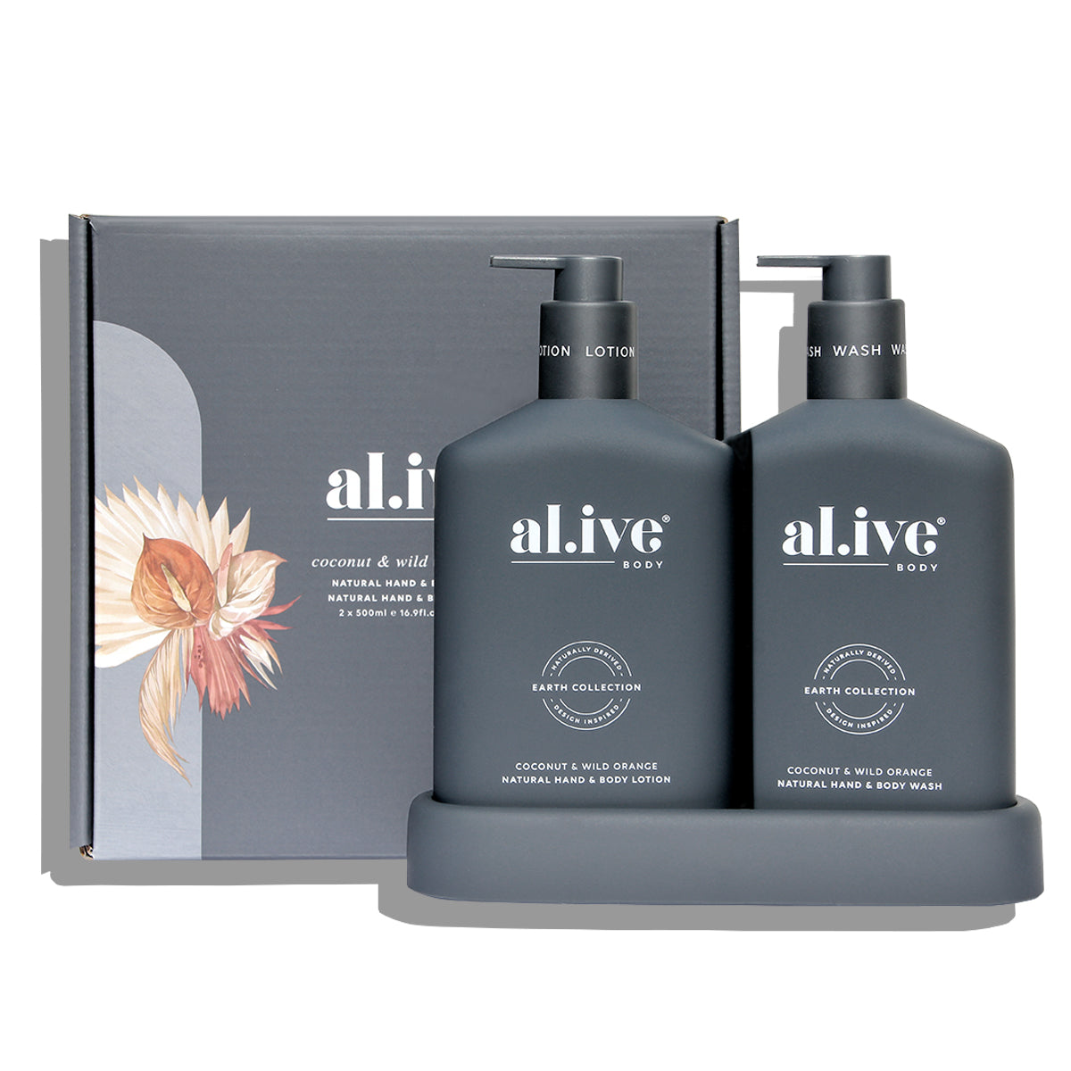 al.ive Wash & Lotion Duo +Tray - Coconut & Wild Orange