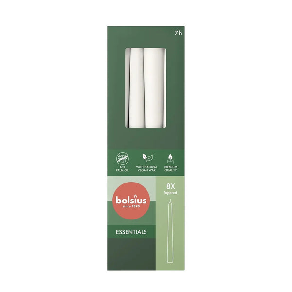 Bolsius Tapered Candle - Box 4 - 24.5cm - White