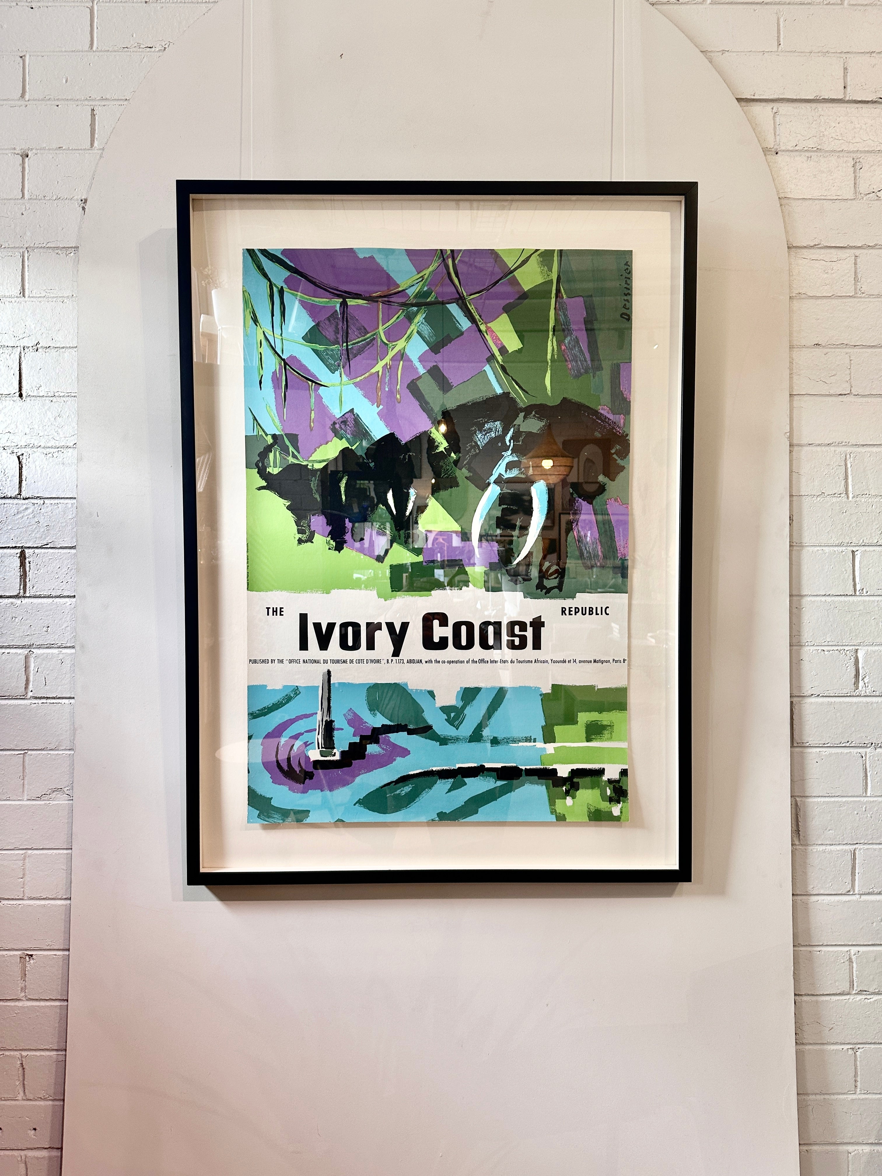 Original Ivory Coast Vintage Travel Poster by Dessirier