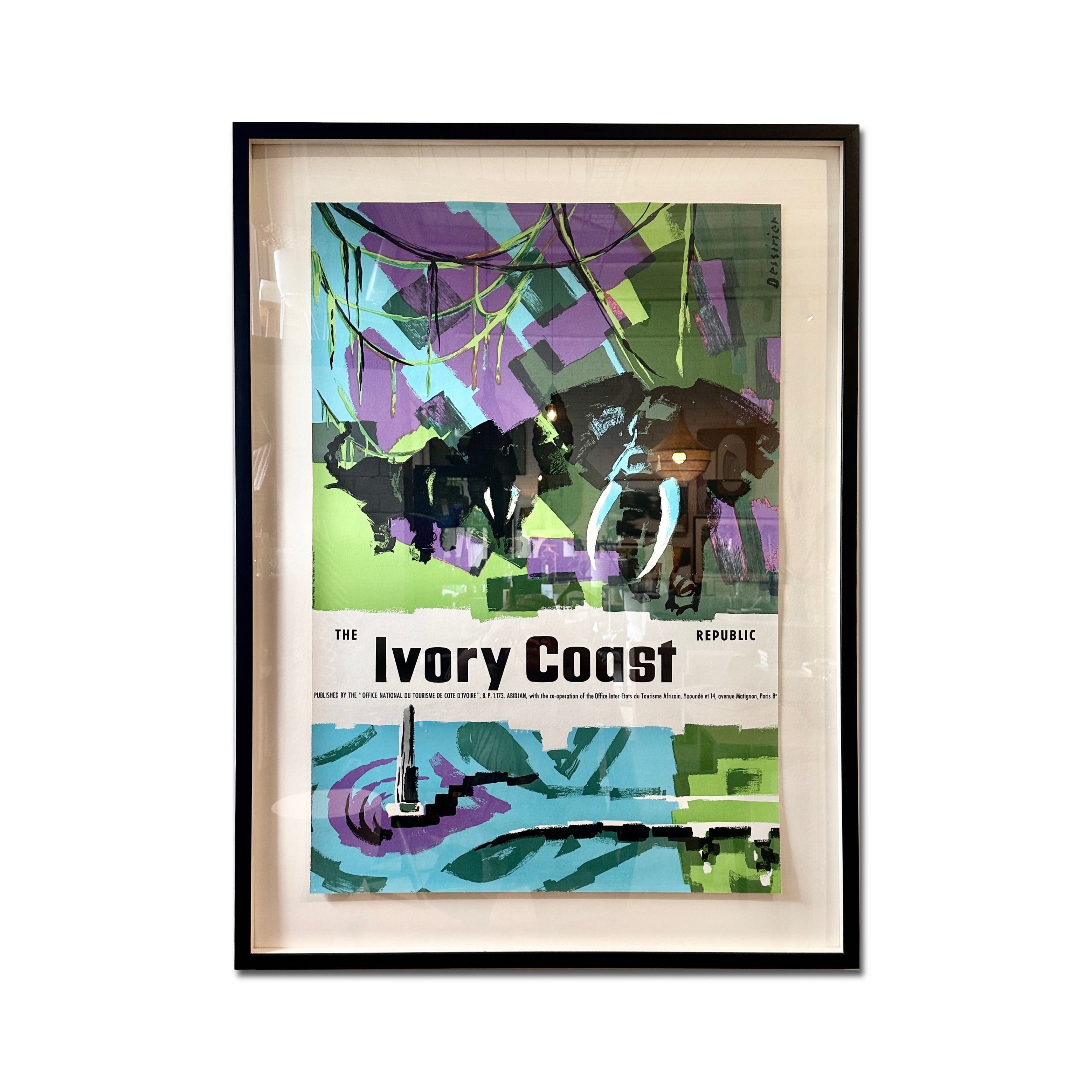 Original Ivory Coast Vintage Travel Poster by Dessirier