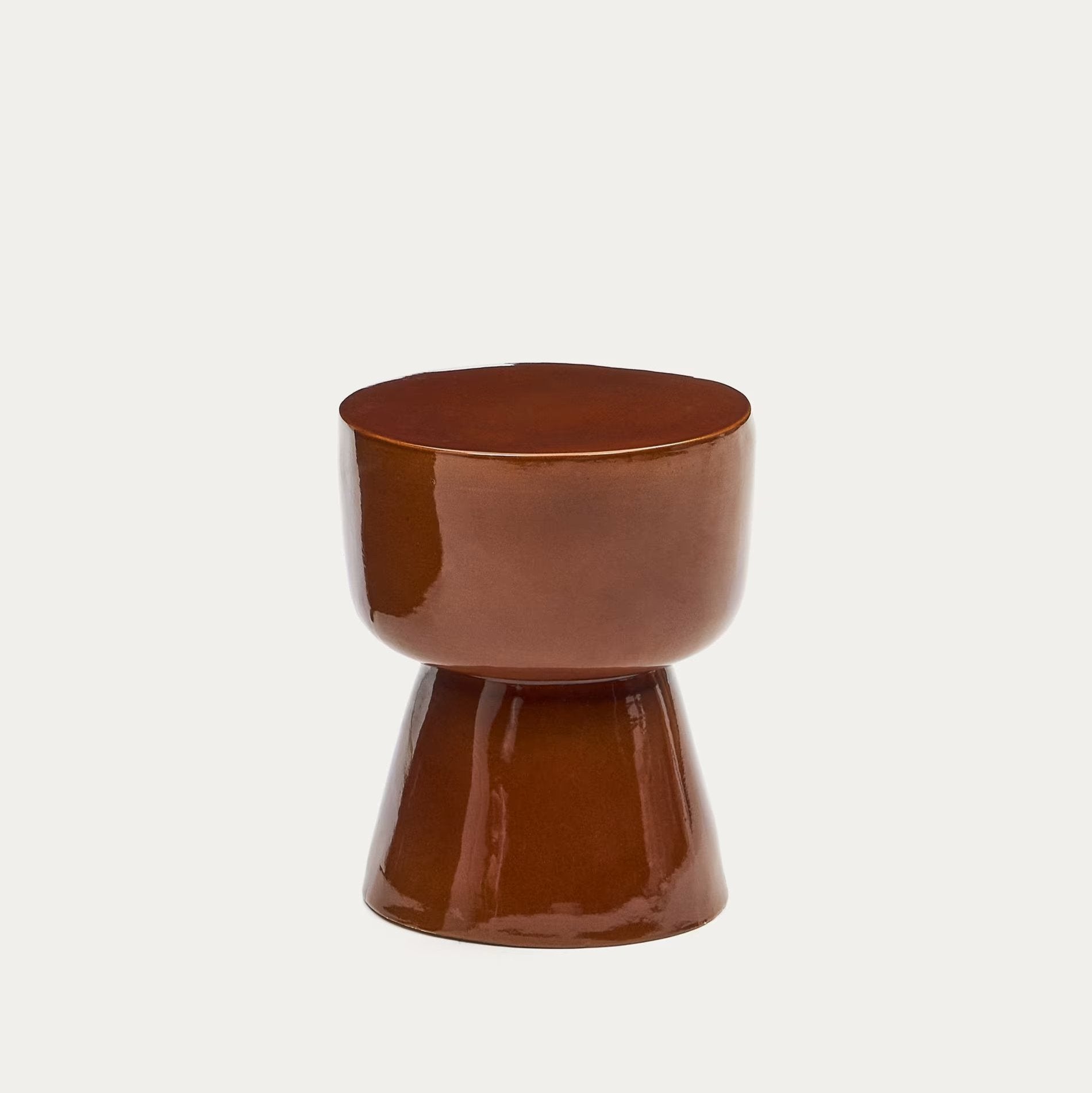 Gamla Ceramic Stool - Brick Red