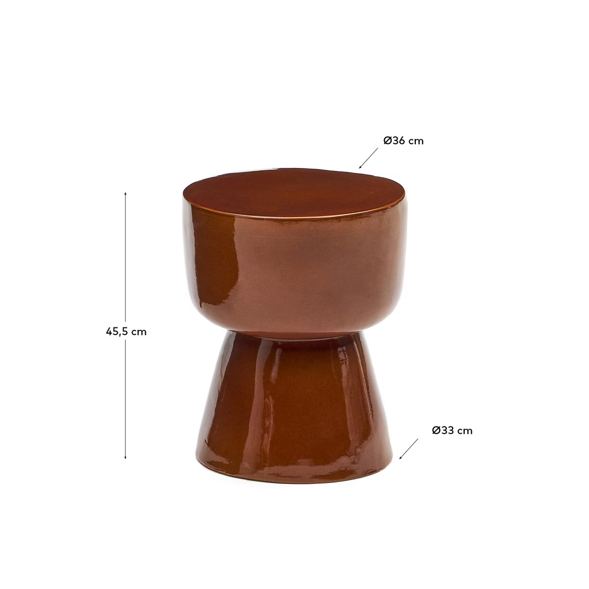 Gamla Brick Red Ceramic Stool - Indoor & Outdoor