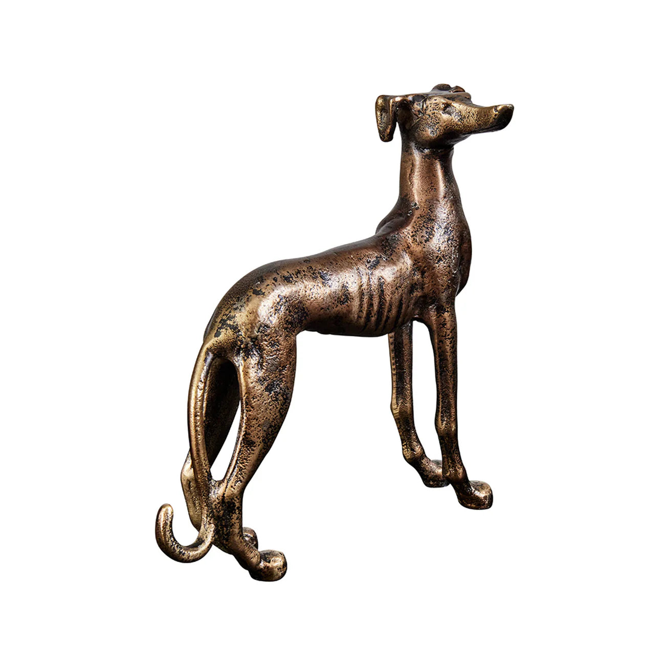 Rudi Greyhound Sculpture - Antique Brass