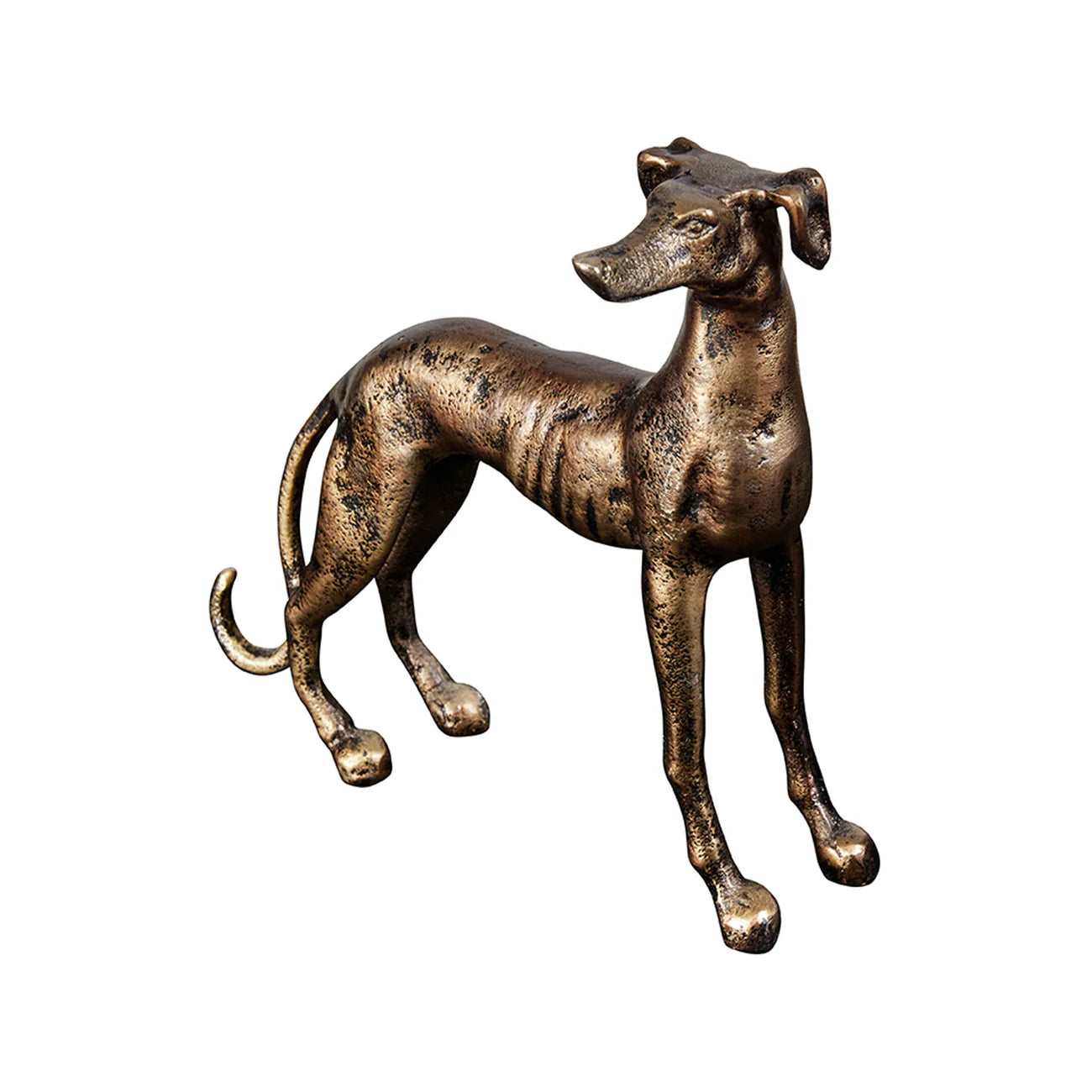 Rudi Greyhound Sculpture - Antique Brass