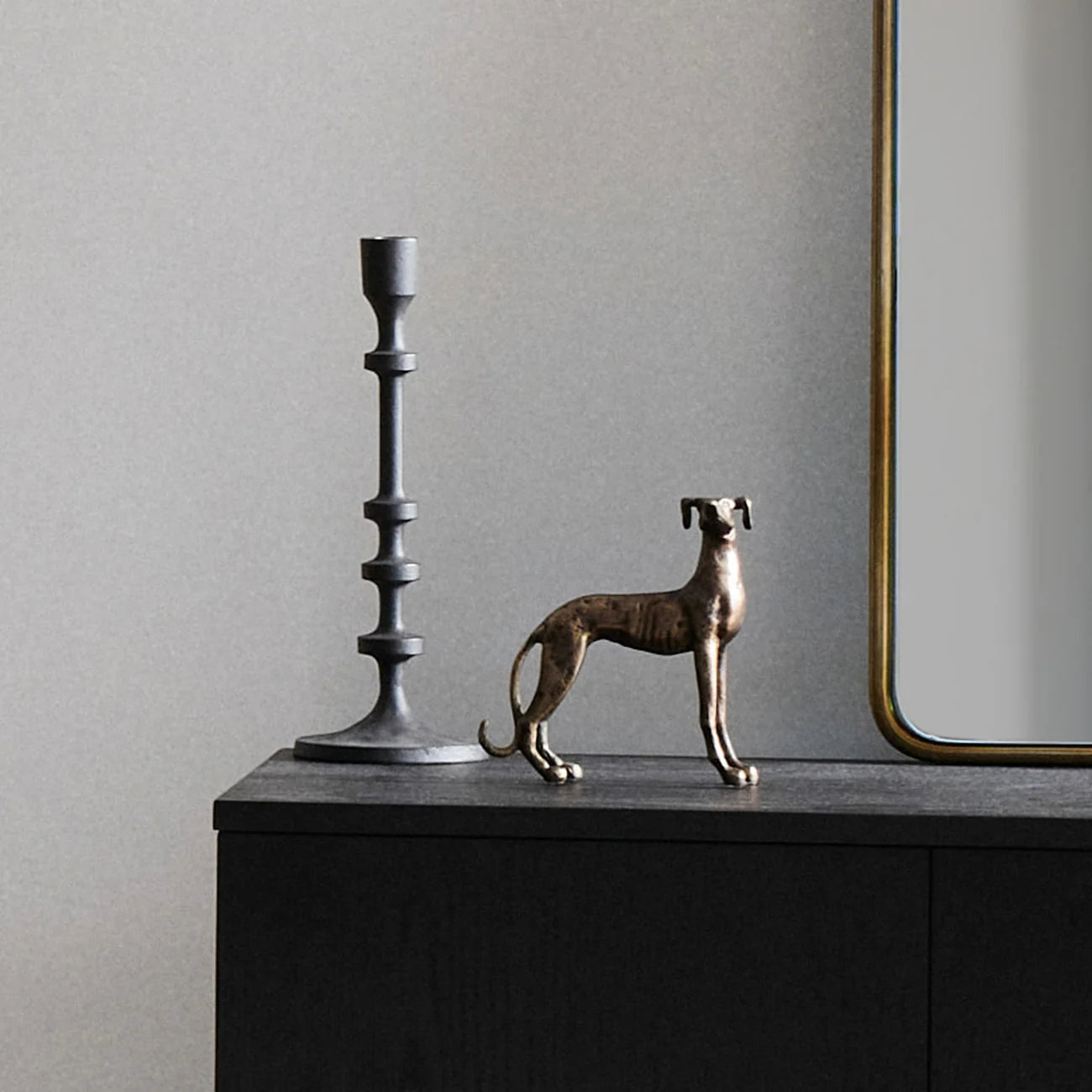 Rudi Greyhound Sculpture - Antique Brass