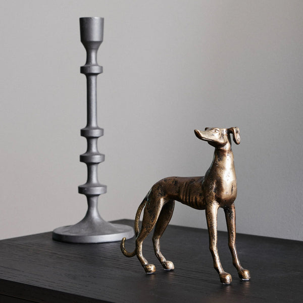 Rudi Greyhound Sculpture - Antique Brass