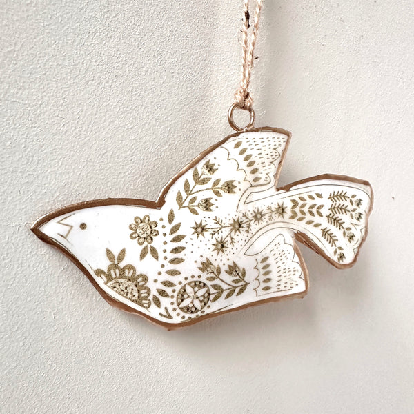 Recycled Metal Hanging Ornament  - Naïve Bird