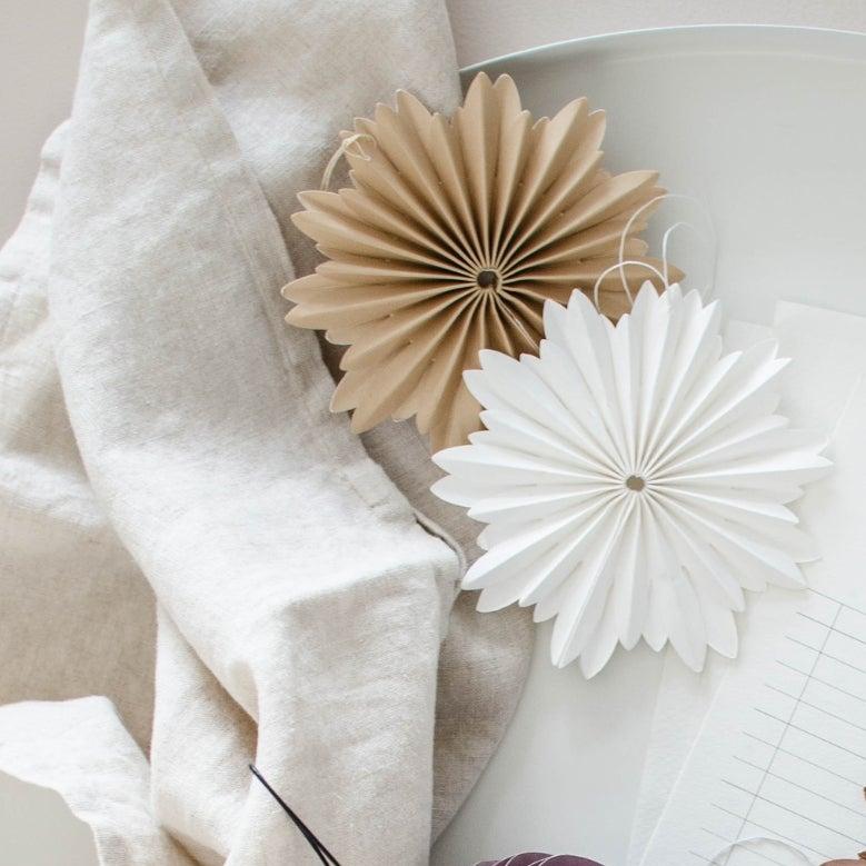 Paper Star Ornament  - Flaxseed