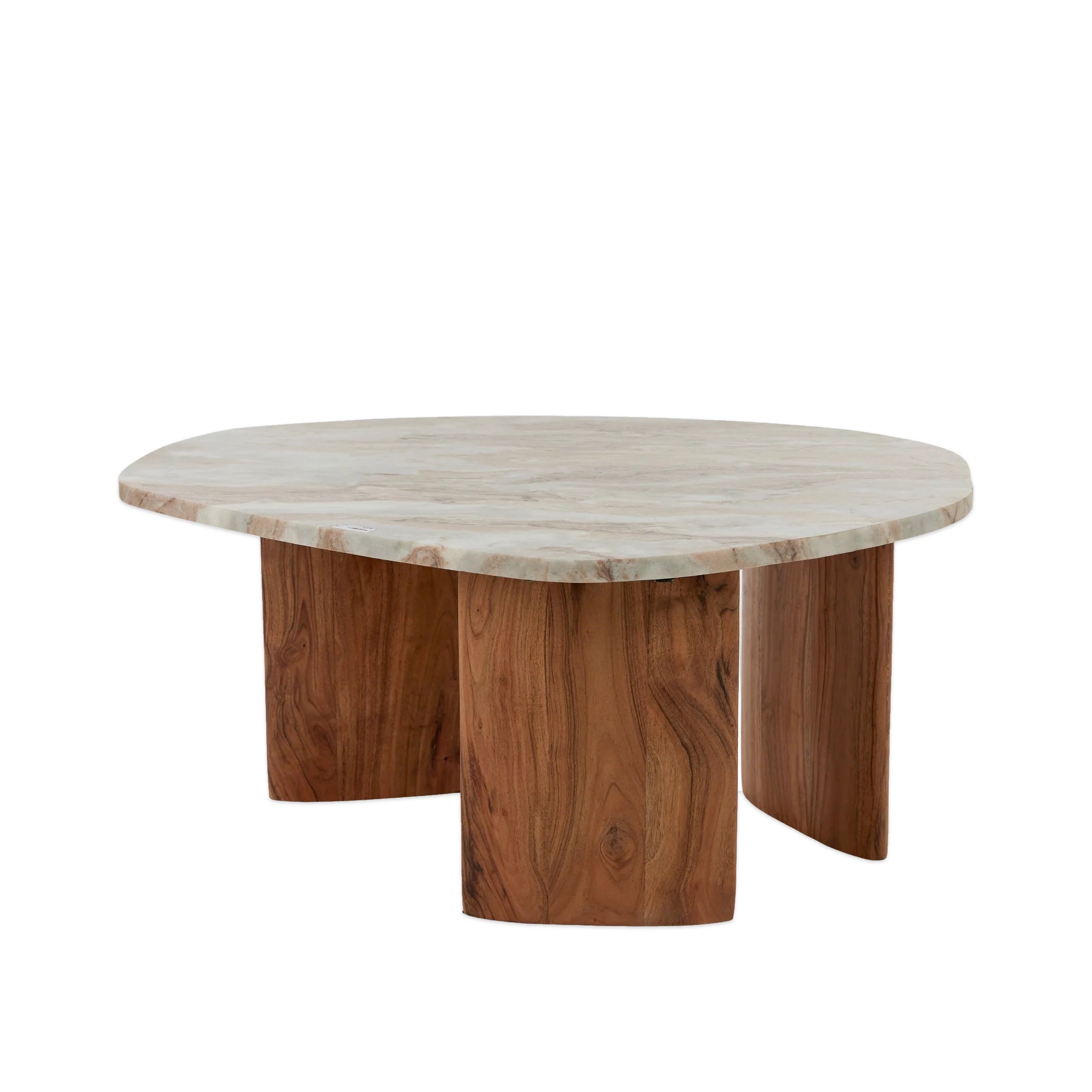 Lugano Marble and Wood Coffee Table