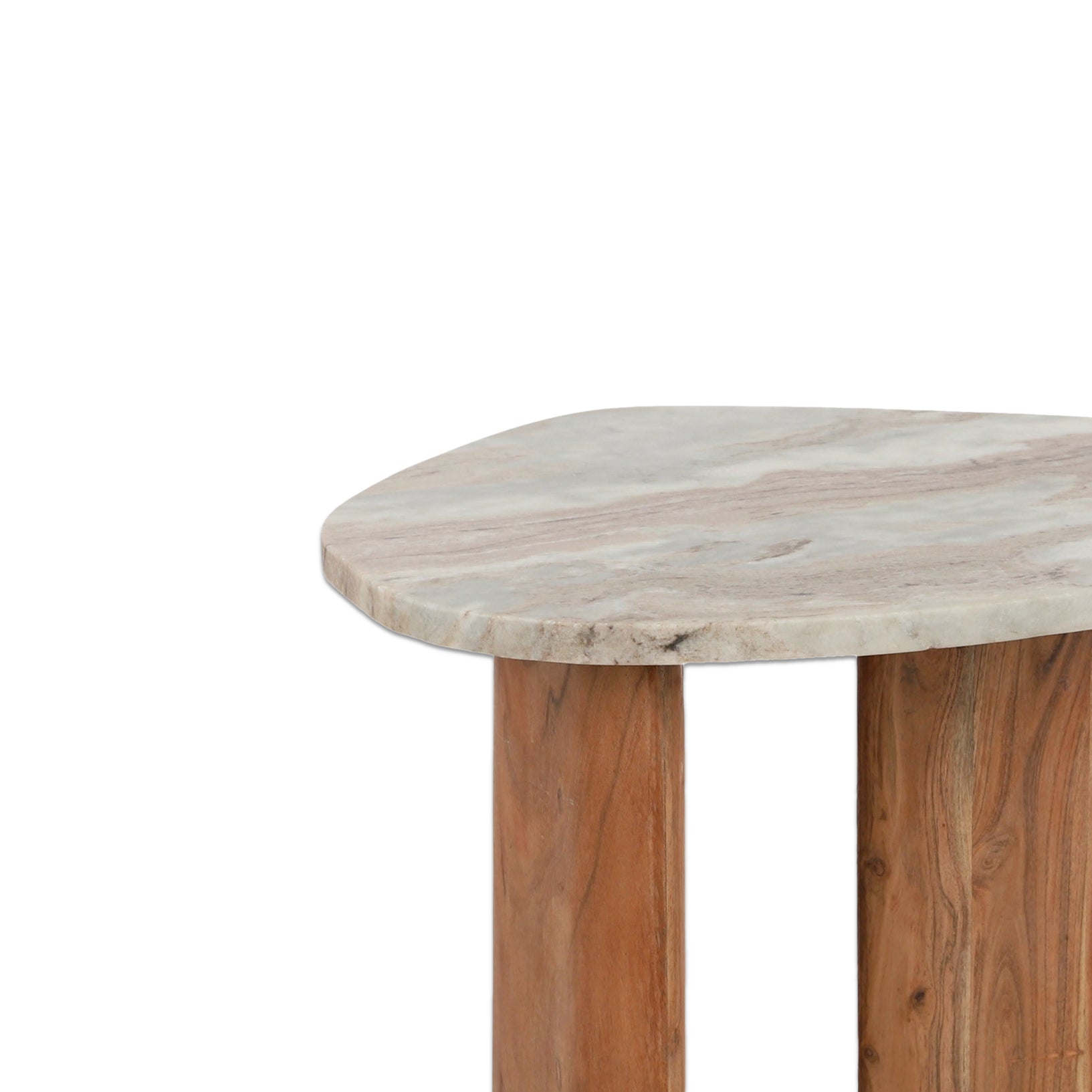 Lugano Marble and Wood Side Table