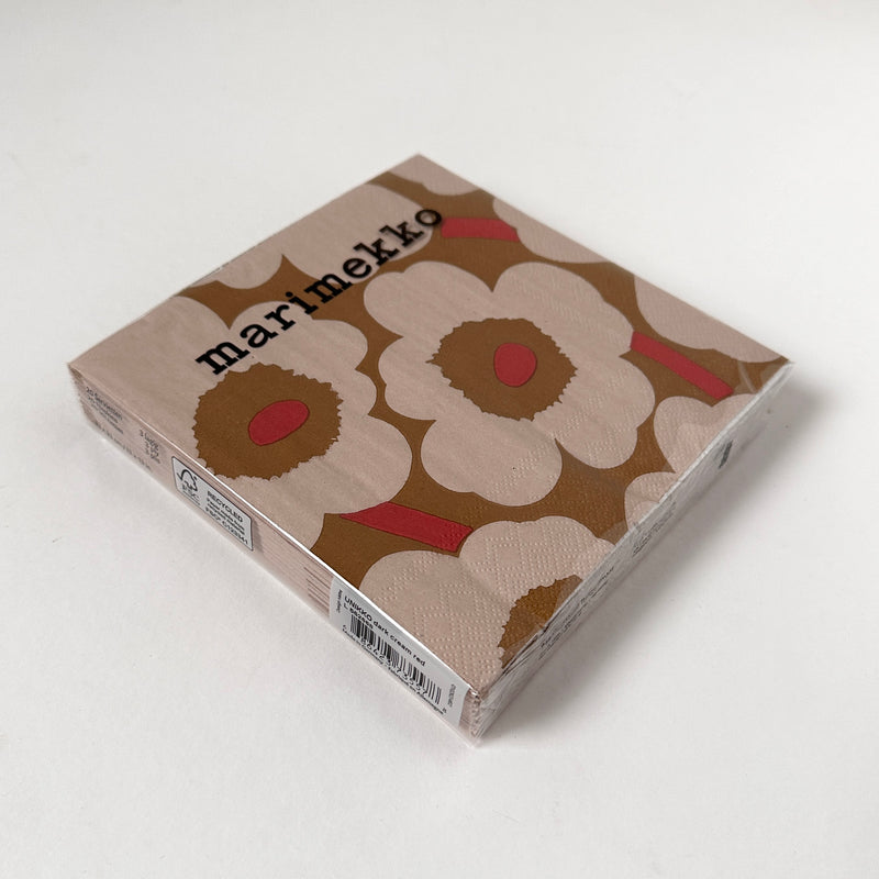 Marimekko Lunch Napkin - Unikko - Dark Cream Red