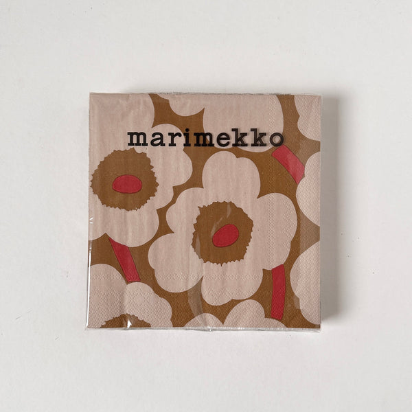 Marimekko Lunch Napkin - Unikko - Dark Cream Red