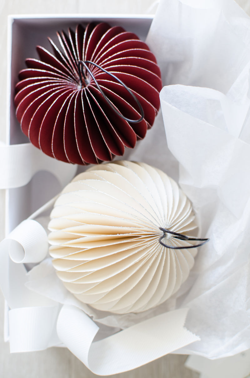 Paper Sphere Ornament - Classic Red