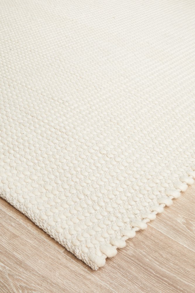 Riba 300 Rug - White Wool Rug