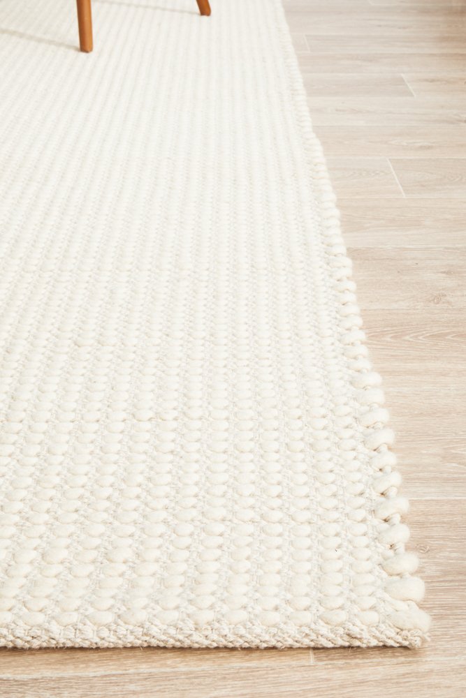 Riba 300 Rug - White Wool Rug