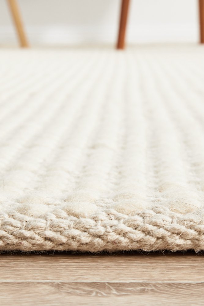 Riba 300 Rug - White Wool Rug