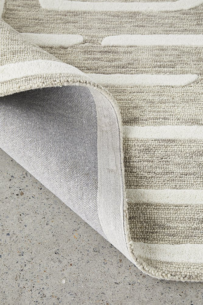 Summit Maze Floor Rug - Linen