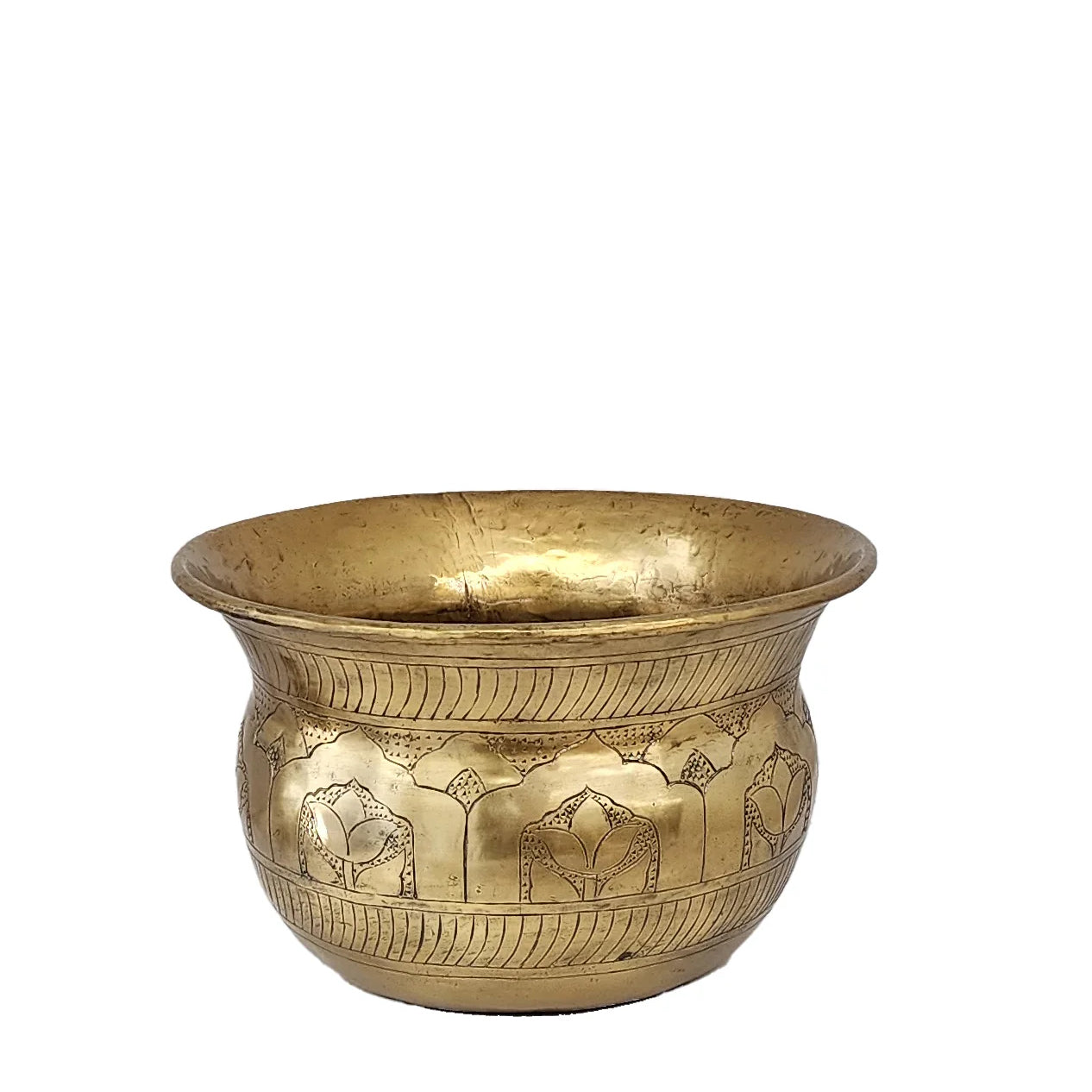 Timurid Planter Small  - Antique Brass Finish