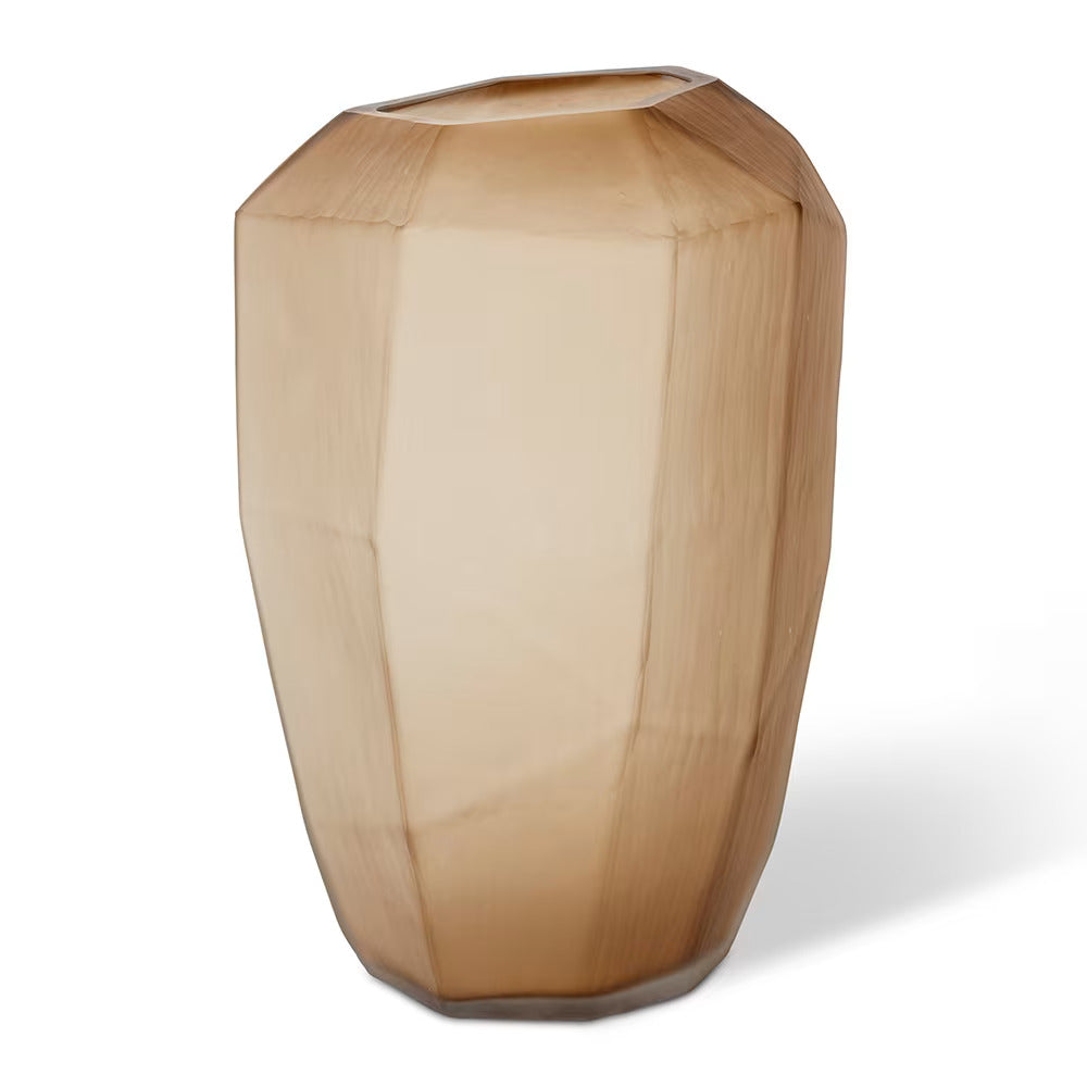 Waylon Tall Handmade Glass Vase - Sepia - 46cm