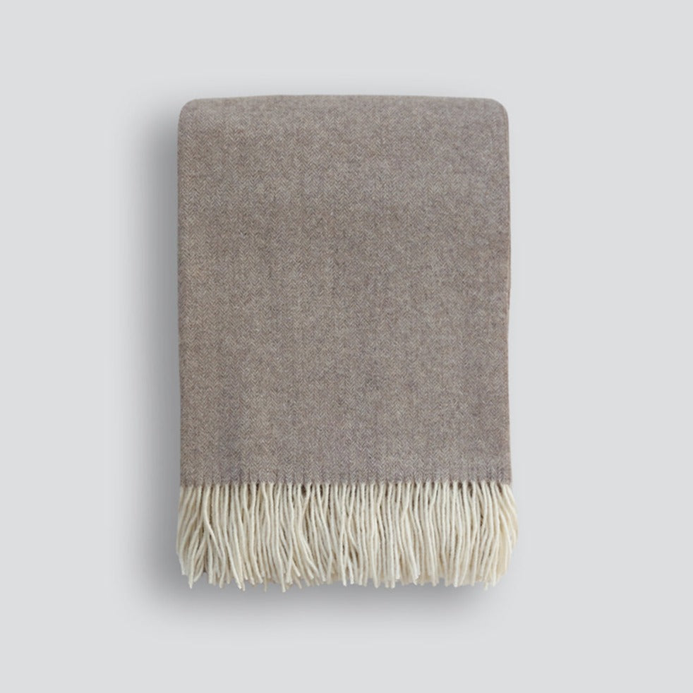 BAYA Bambina Merino Wool & Cashmere Throw - Walnut