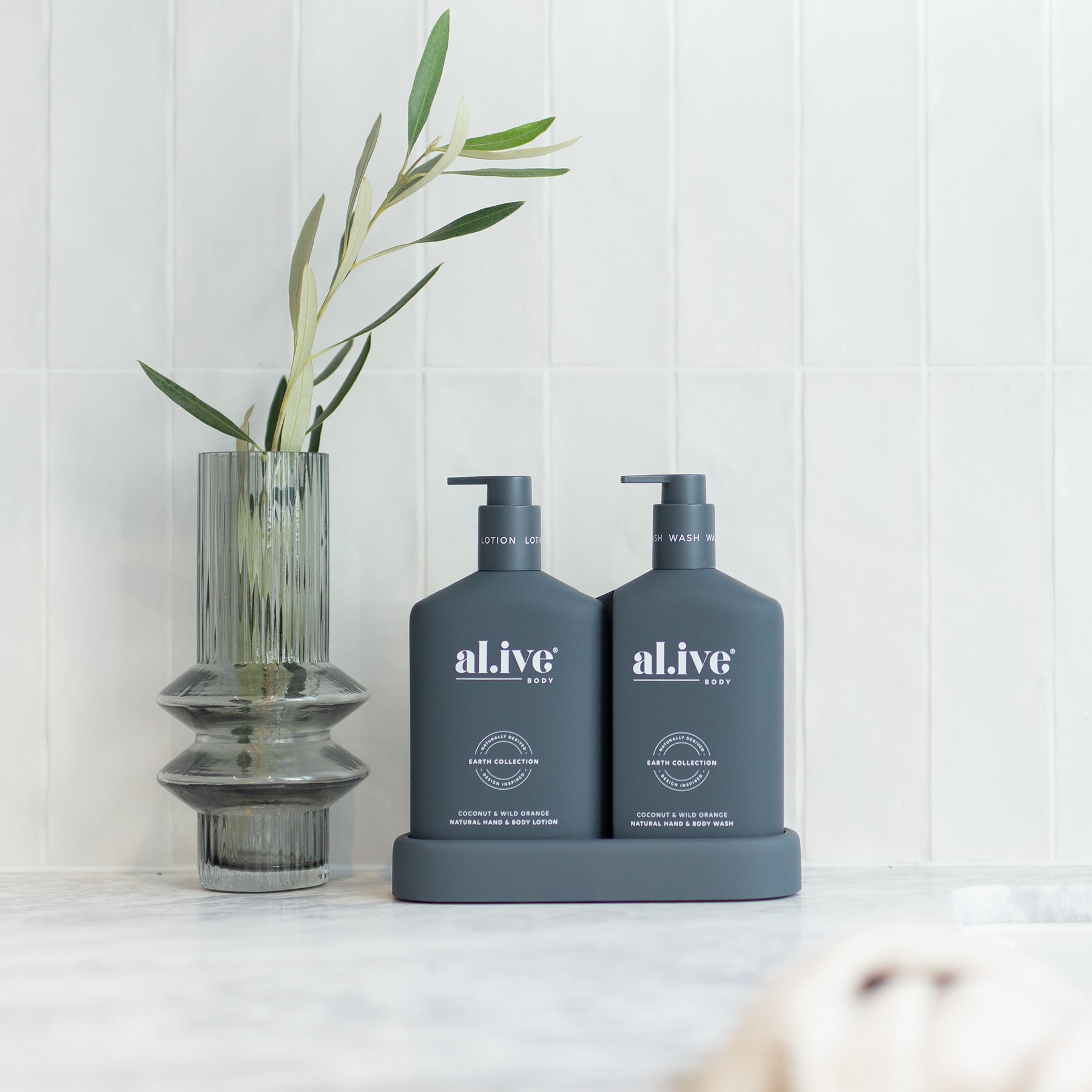 al.ive Wash & Lotion Duo +Tray - Coconut & Wild Orange