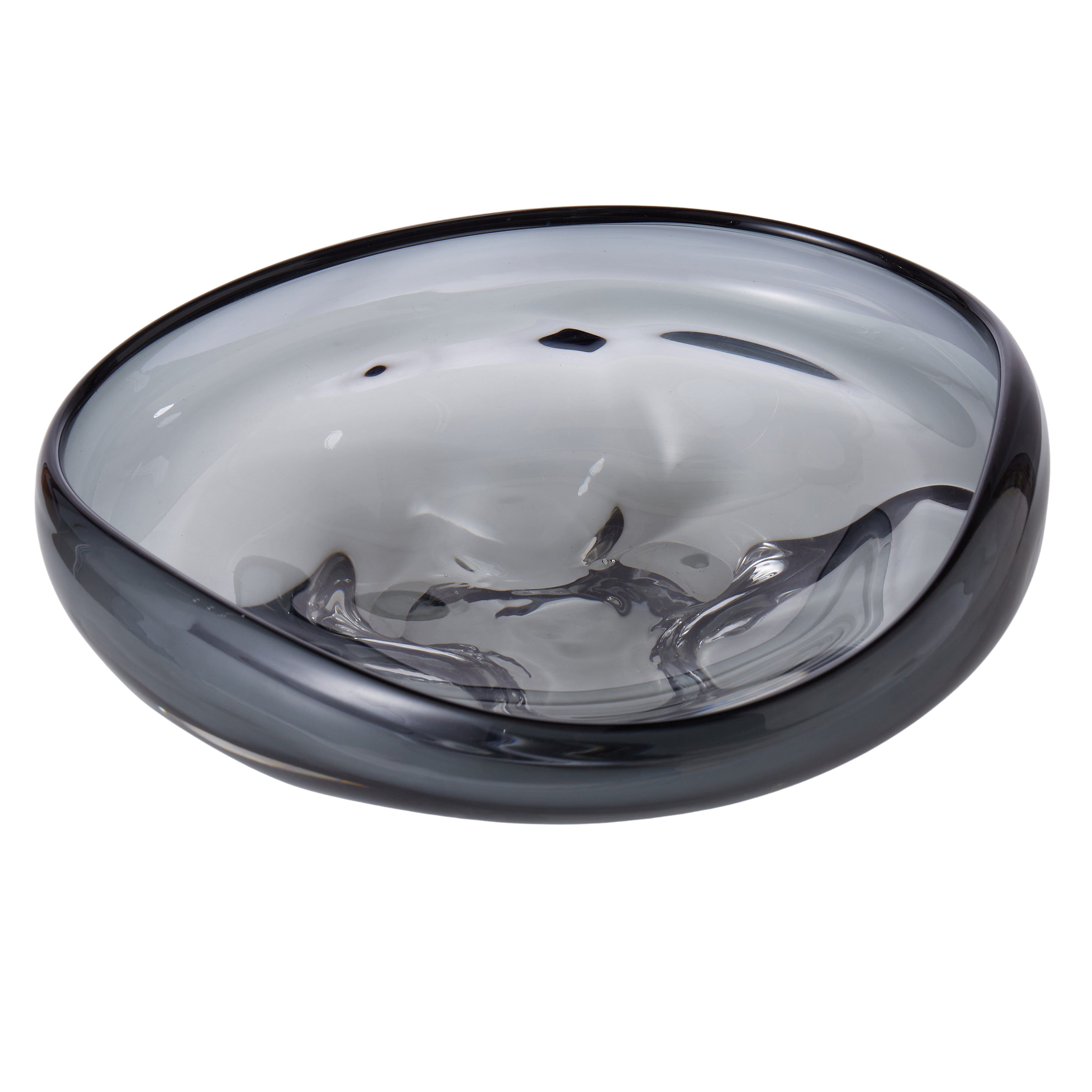 Grand Designs Organic Shape Shallow Bowl - Smoke - Large Rodwell and Astor