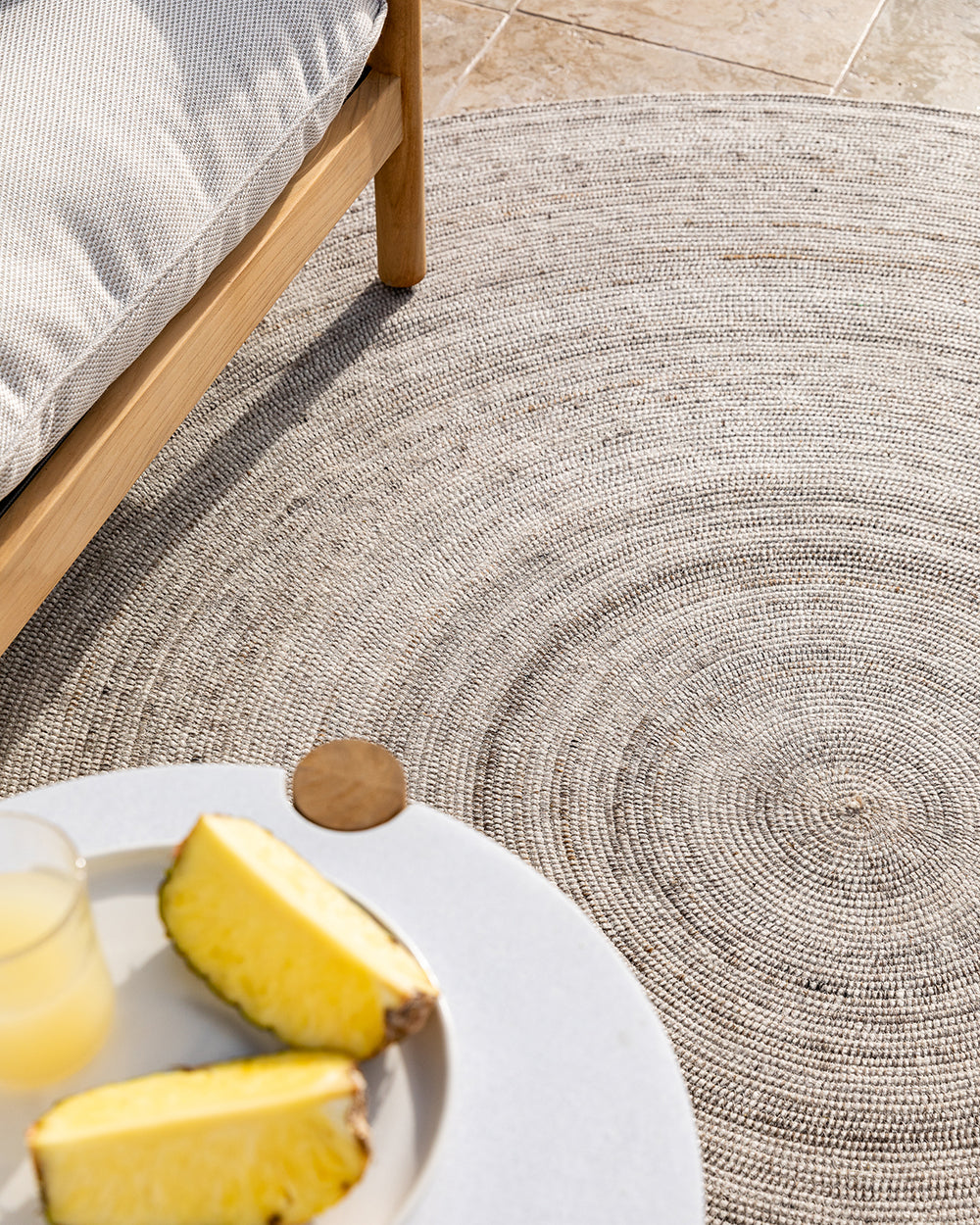 Palm Cove Round Floor Rug - Sand-Rodwell and Astor