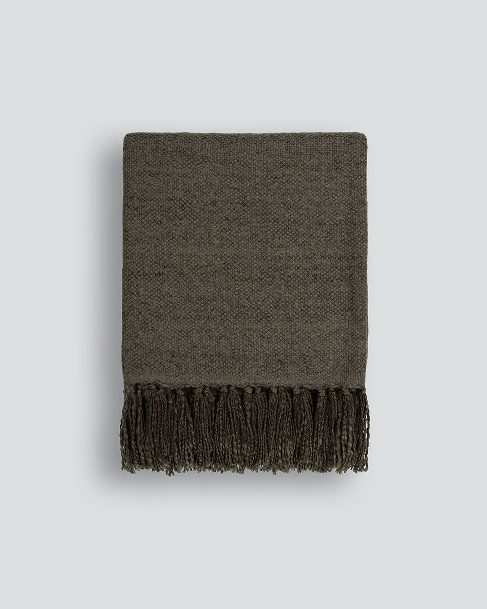 BAYA Richmond Wool Blend Throw - Dark Olive Rodwell and Astor