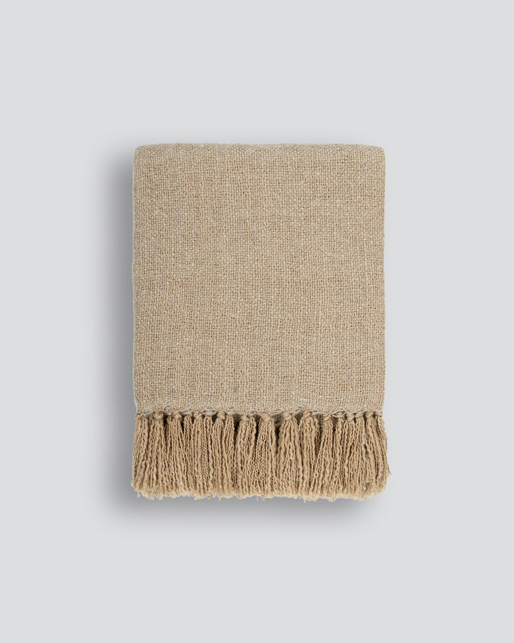 BAYA Richmond Wool Blend Throw - Putty