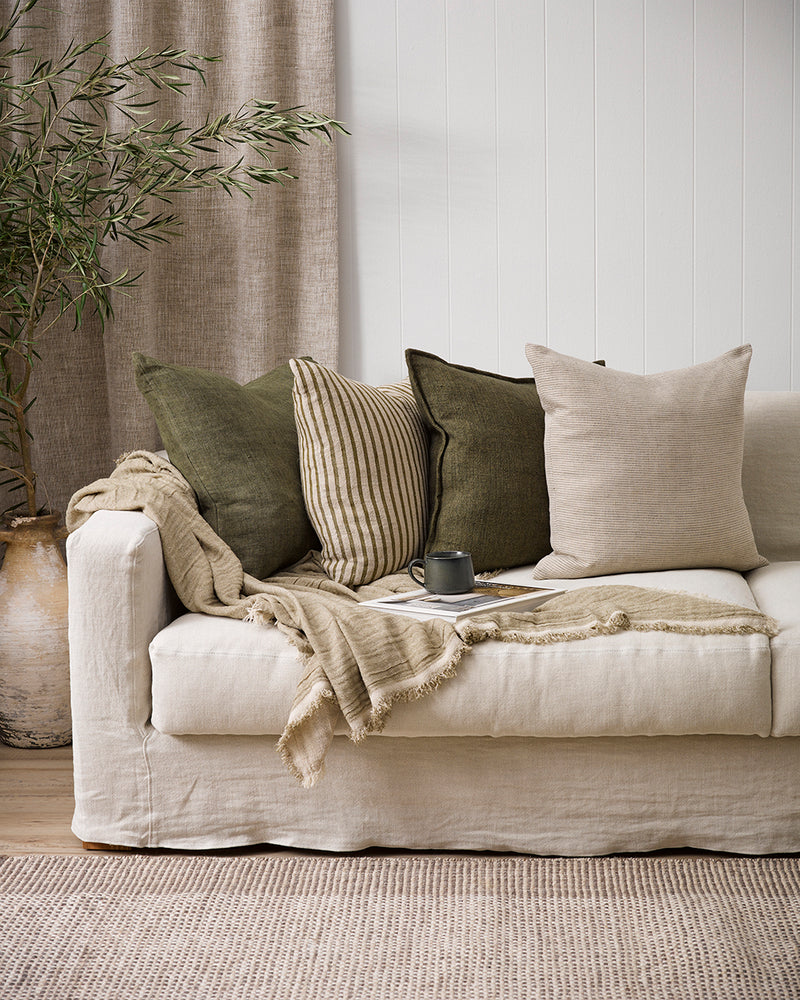 BAYA Sandridge Cushion - Linen/Khaki 50 x 50cm