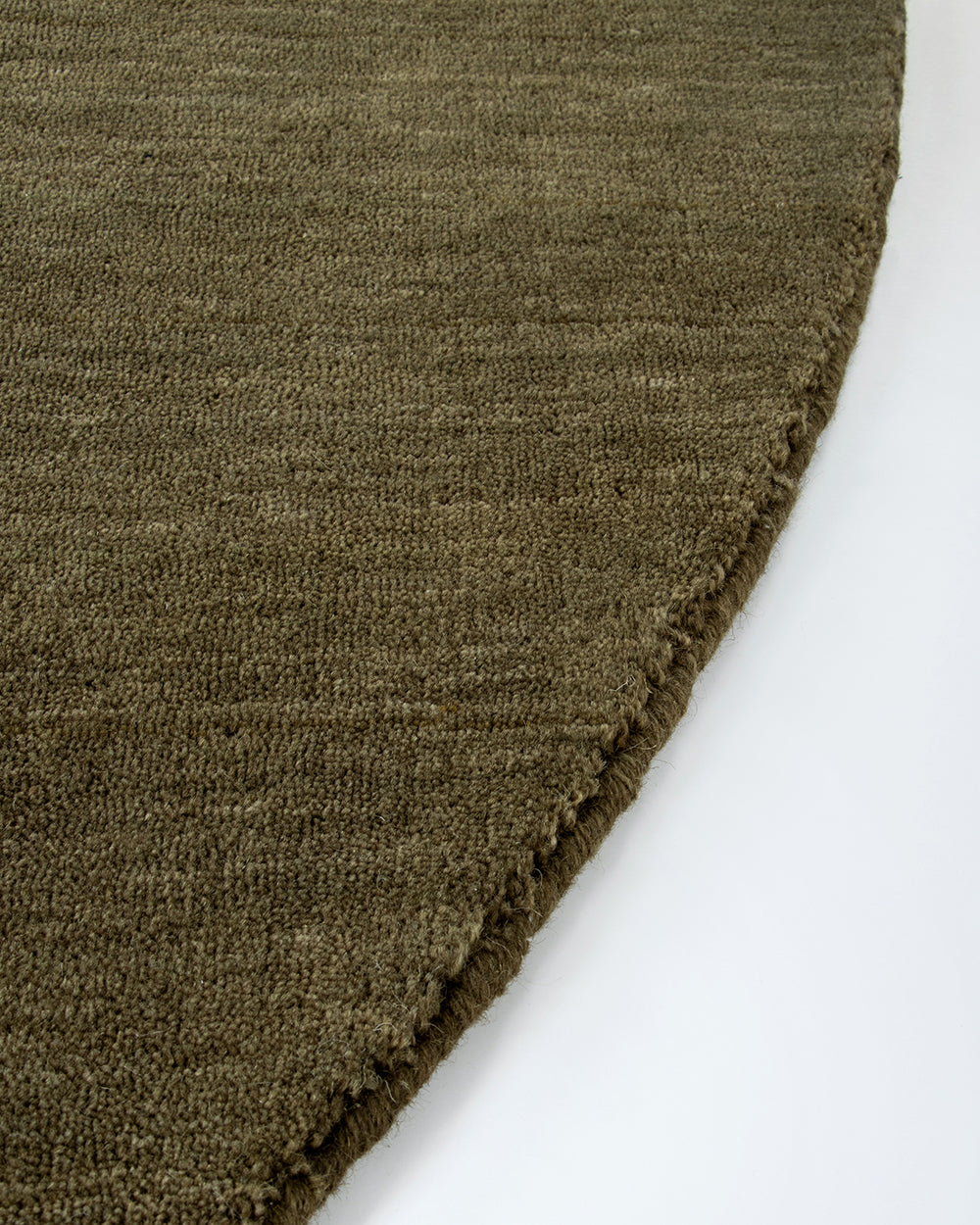 Sandringham Round Wool Rug - Moss