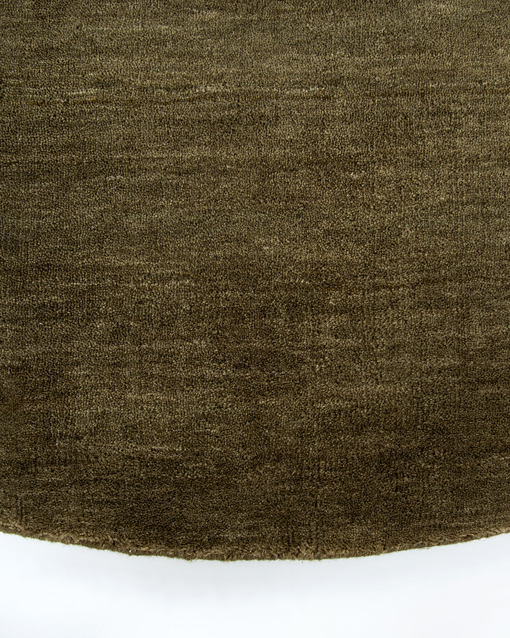 Sandringham Round Wool Rug - Moss