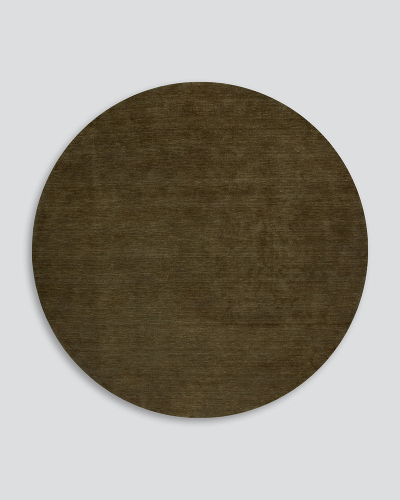 Sandringham Round Wool Rug - Moss