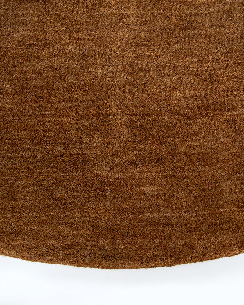 Sandringham Round Wool Rug - Pecan