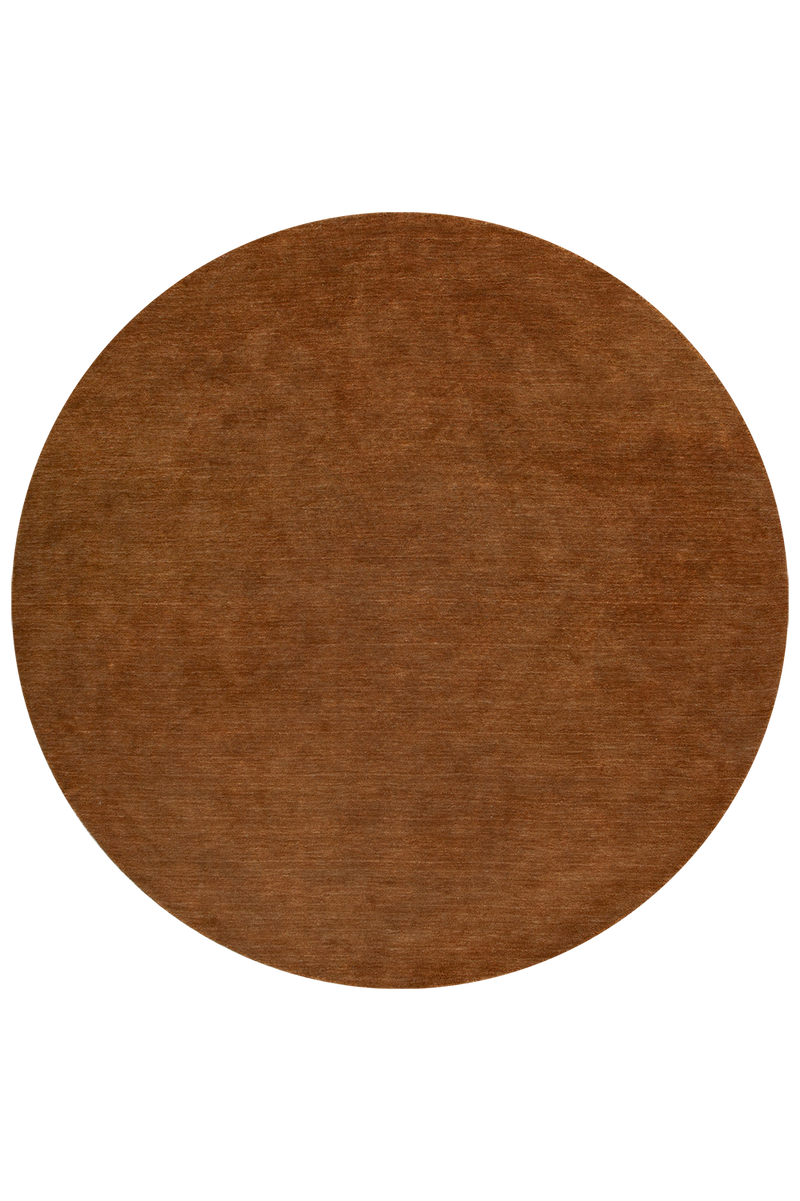 Sandringham Round Wool Rug - Pecan