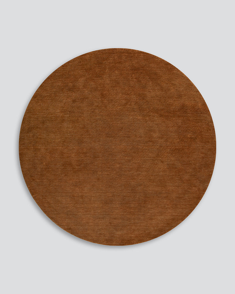 Sandringham Round Wool Rug - Pecan