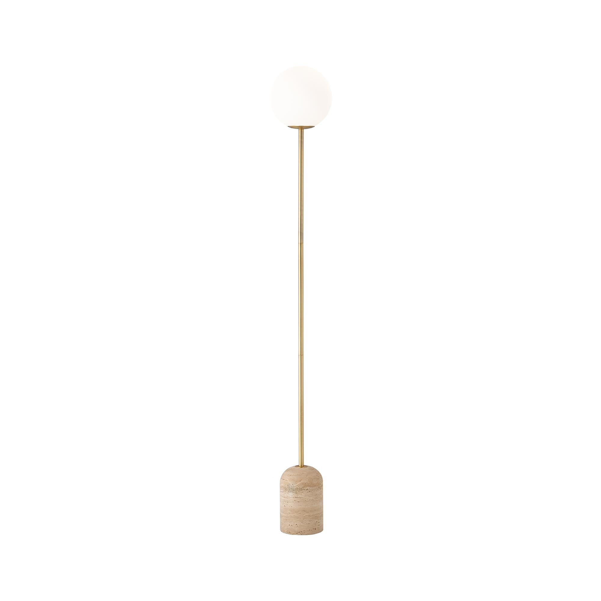 Soren Travertine & Frosted Glass Floor Lamp Rodwell and Astor Modern Eclectic Style