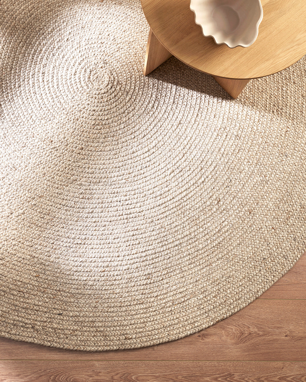 Rodwell and Astor - BAYA Tairua Round Floor Rug - Natural Straw