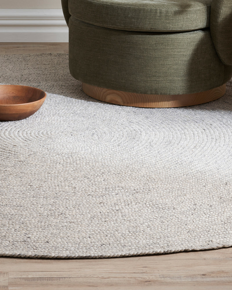 Rodwell and Astor - BAYA Tairua Round Floor Rug - Silver Birch 