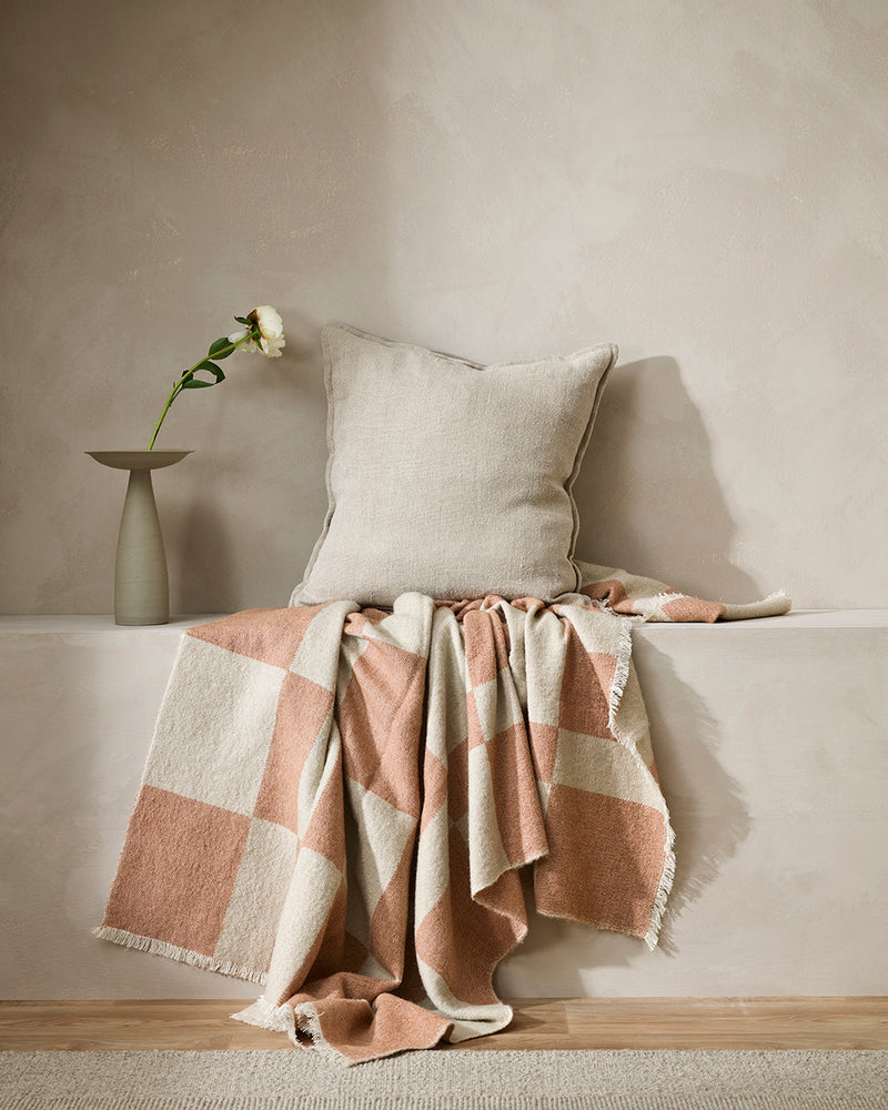 BAYA Winton Wool Blend Throw - Coral