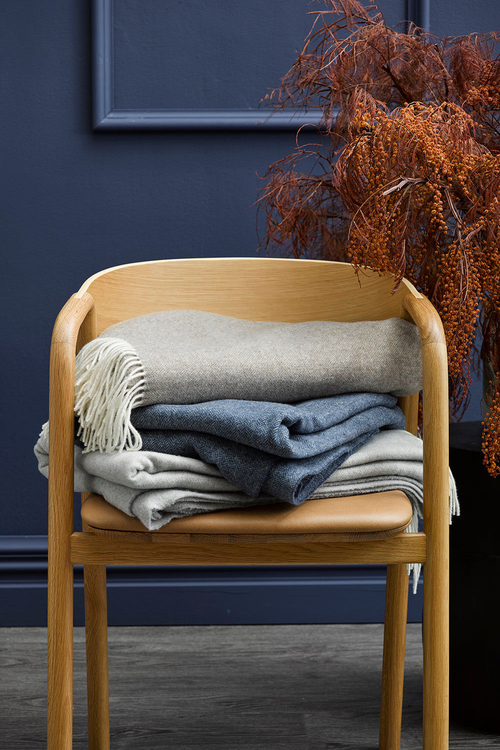 BAYA Bambina Merino Wool & Cashmere Throw - Walnut