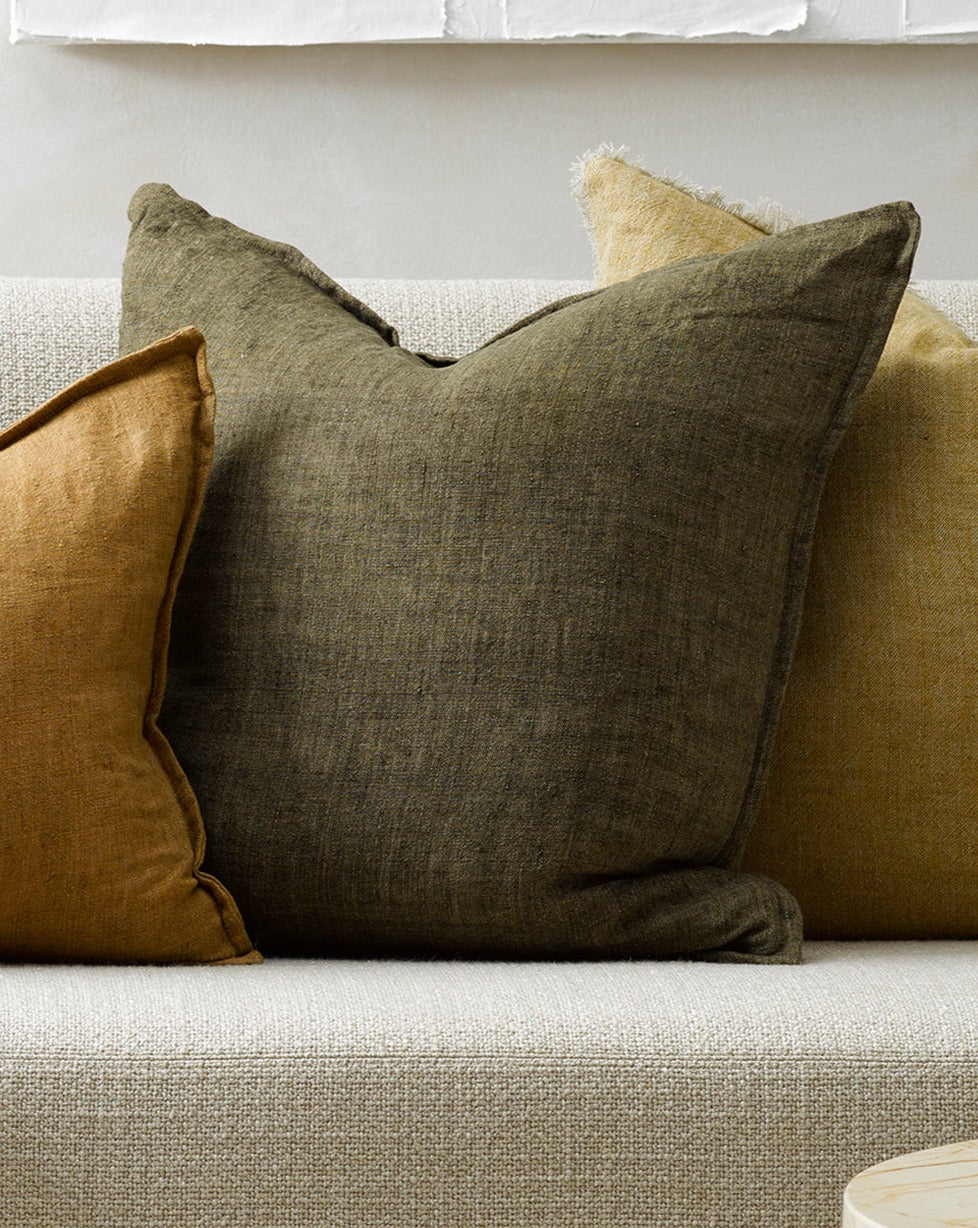 BAYA Cassia Linen Cushion - Clove - 55 x 55cm