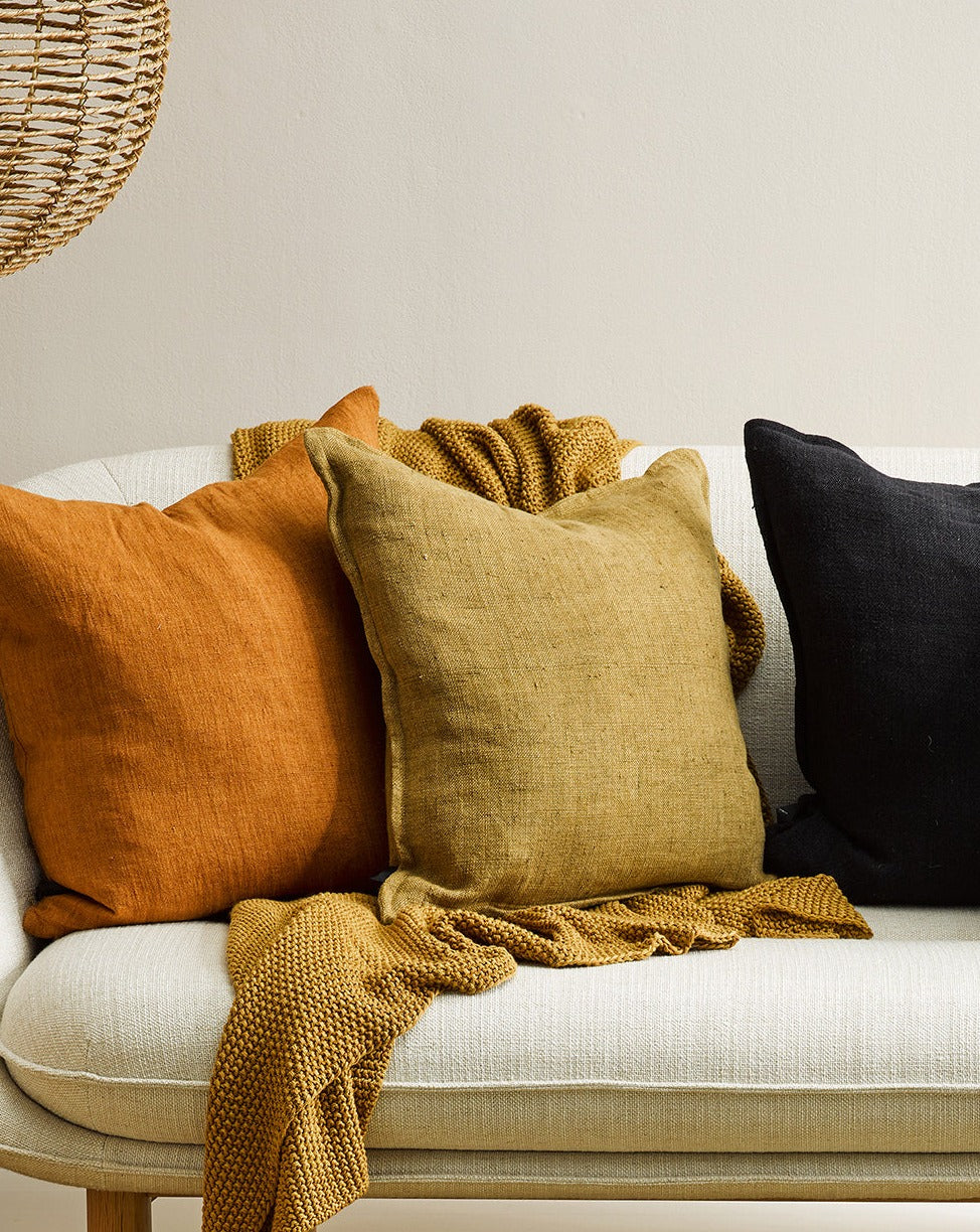 Flaxmill Linen Cushion - Fenugreek