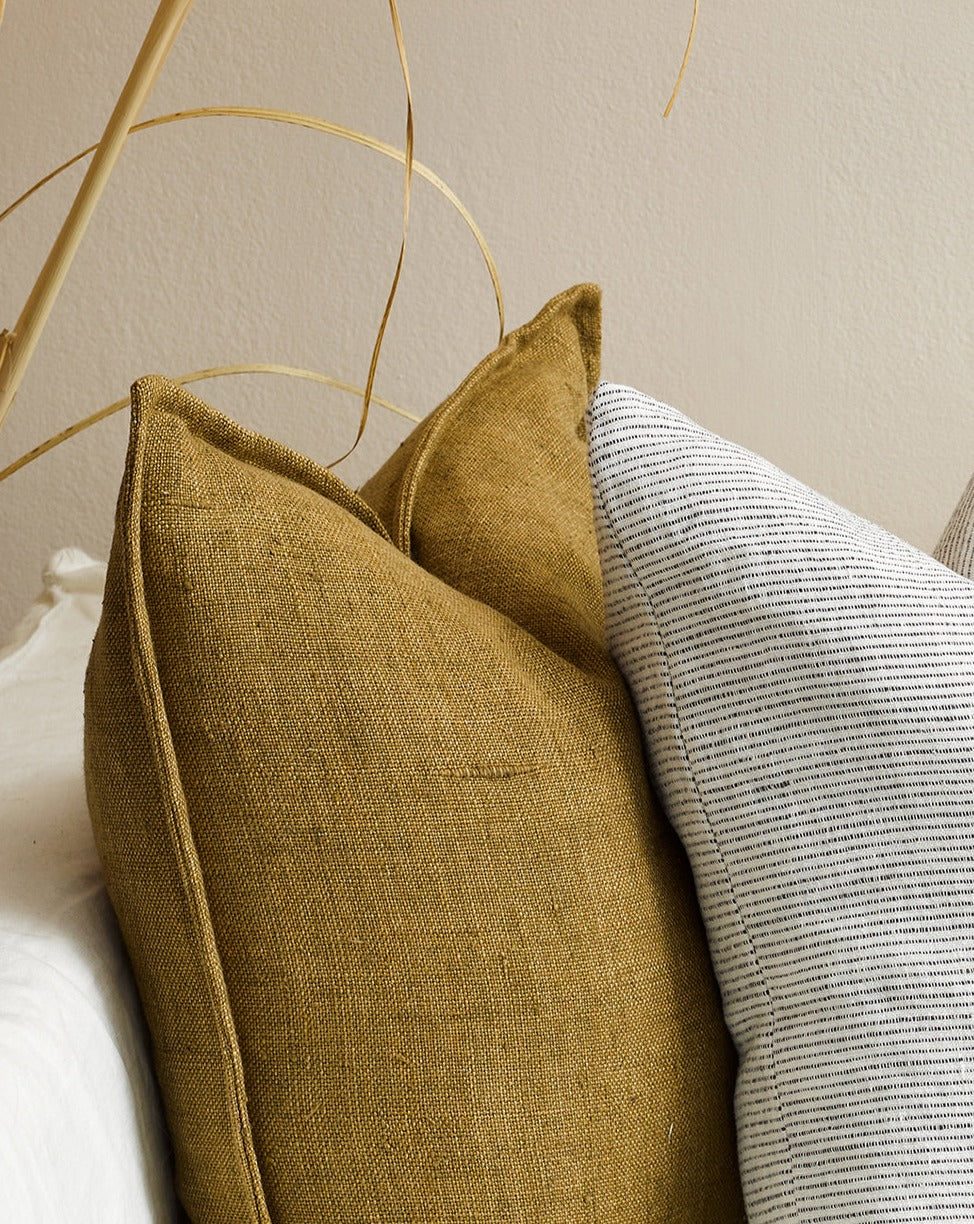 Flaxmill Linen Cushion - Fenugreek