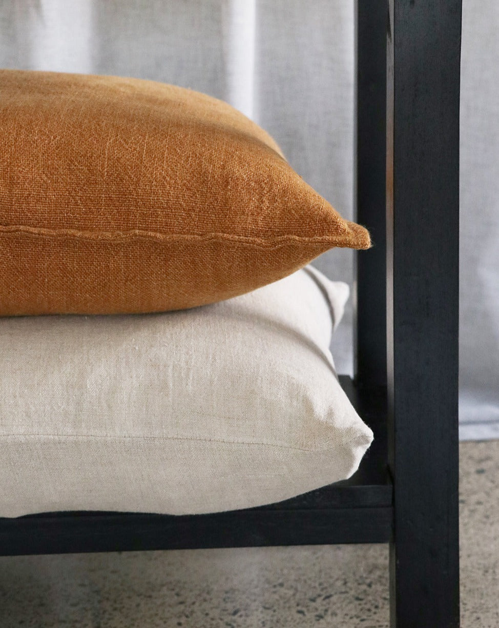 Flaxmill Linen Cushion - Nutmeg