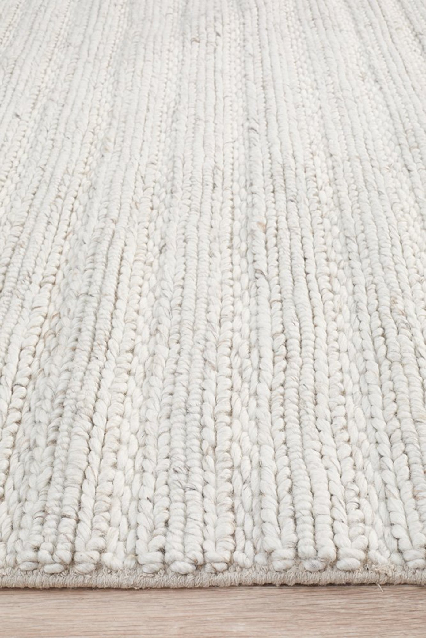 HARVEST  Braided Wool Rug - Ivory