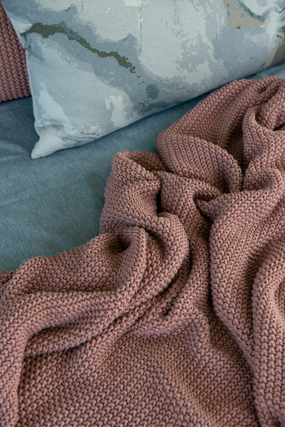 BAYA Milford Moss Stitch Throw - Muted Clay