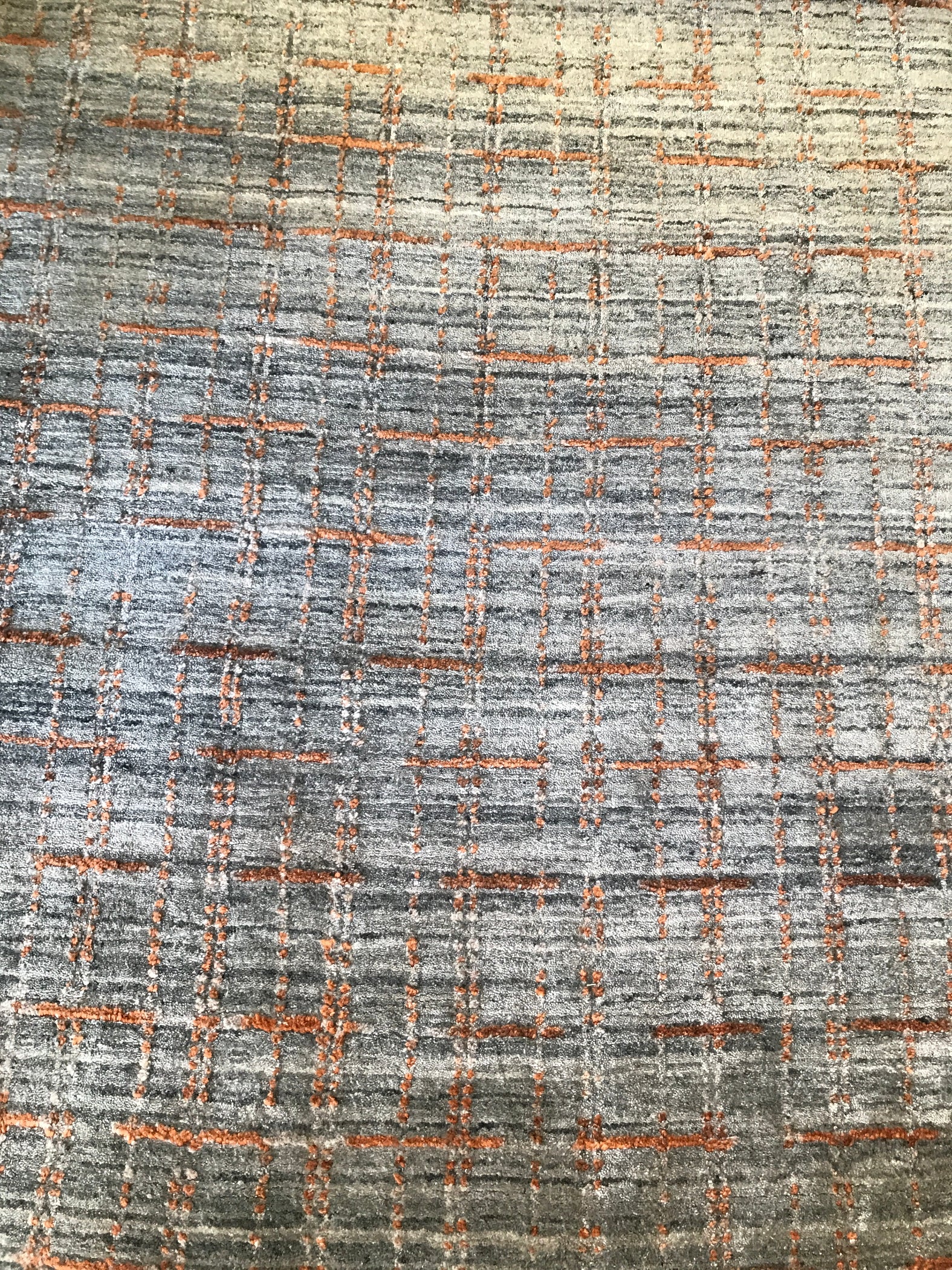 Polaris Handwoven Wool Rug - Charcoal & Rust